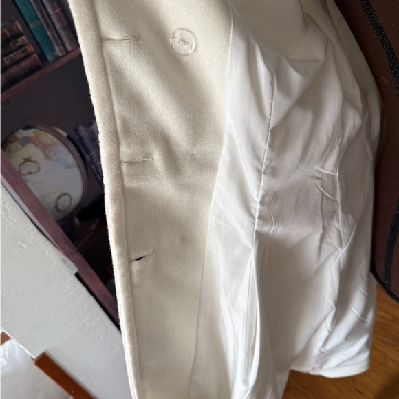 Women Coat, Elegant Cream Double-Breasted Fall Jacket, Christmas Coat, Winter - Picture 11 of 13